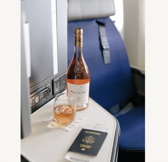 Sipping Whispering Angel Rose’ Up in the Air