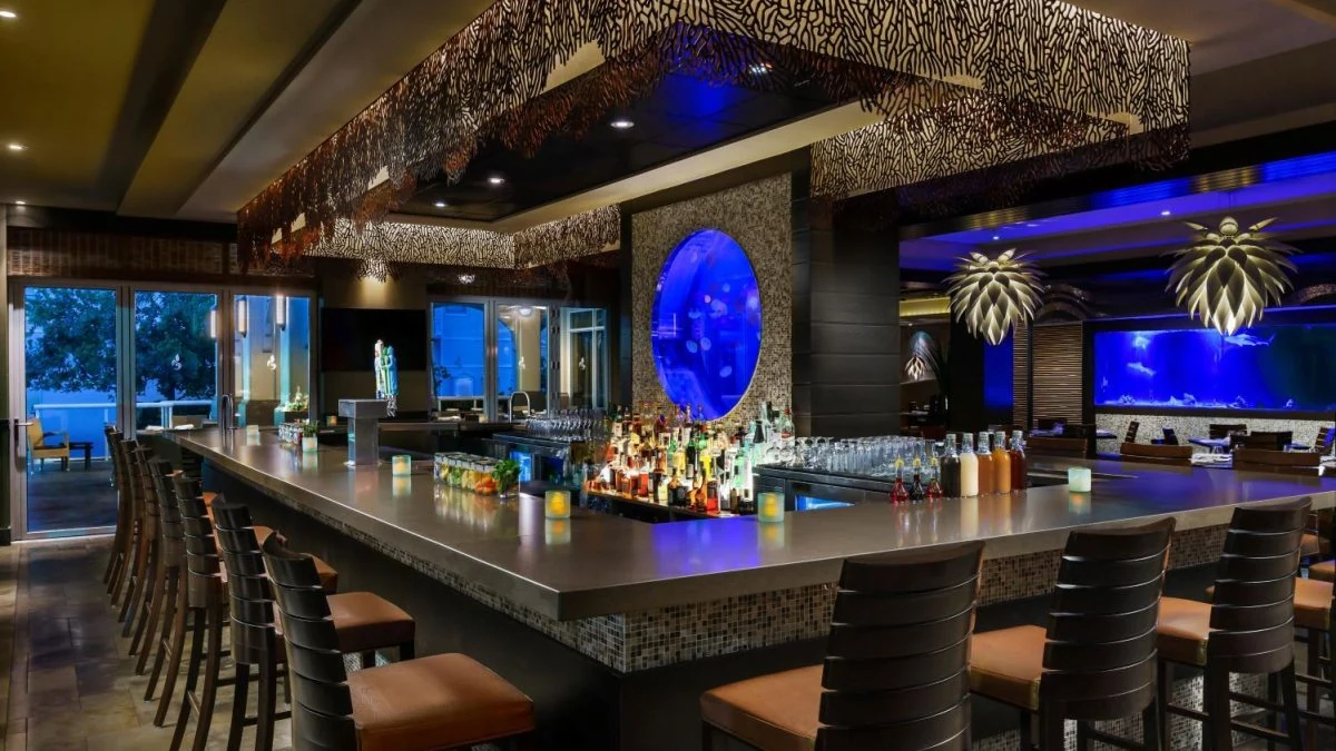 This Delray Beach Restaurant Features A Gargantuan Aquarium Filled With Sharks